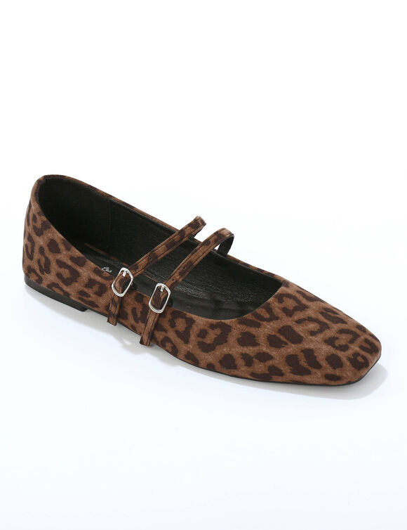 Ballerines plates, motif léopard (marron / noir) Ballerines plates, motif léopard (marron / noir)